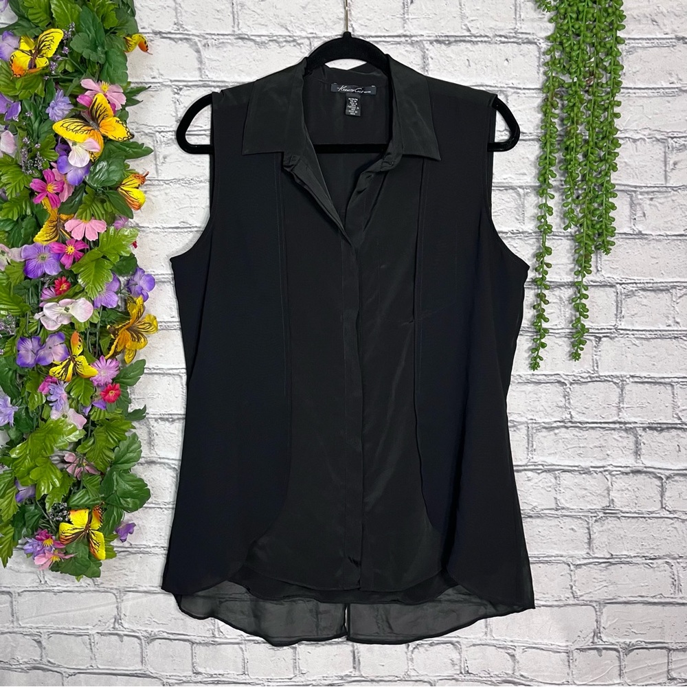 »🌼3/$30🌼Kenneth Cole Black Button Down Sleeveless Blouse Size Medium